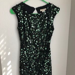 Dark Green Sequin Cocktail Dress